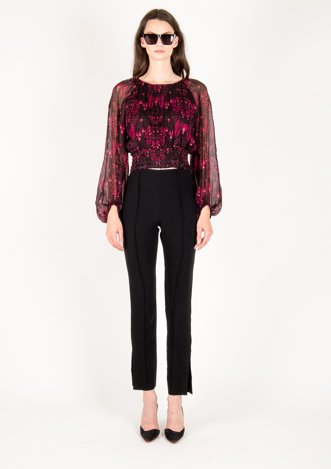 Linnett Blouse - 100% Silk Crinkle Chiffon