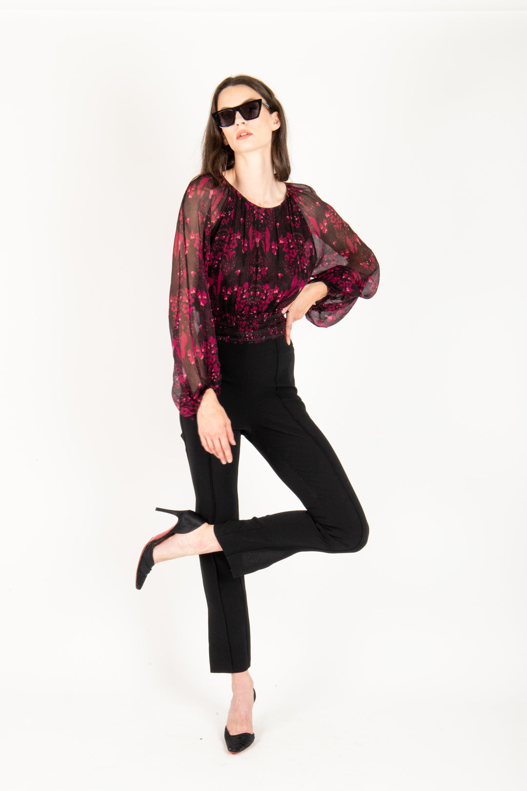 Linnett Blouse - 100% Silk Crinkle Chiffon