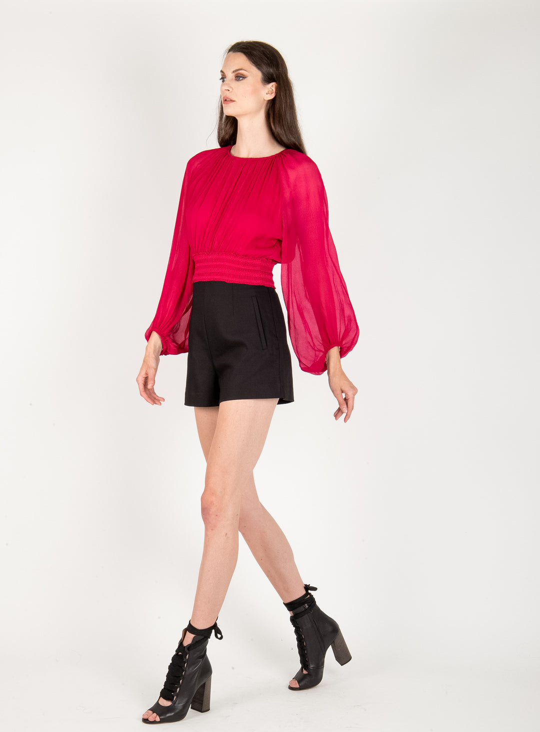 Linnett Blouse - 100% Silk Crinkle Chiffon