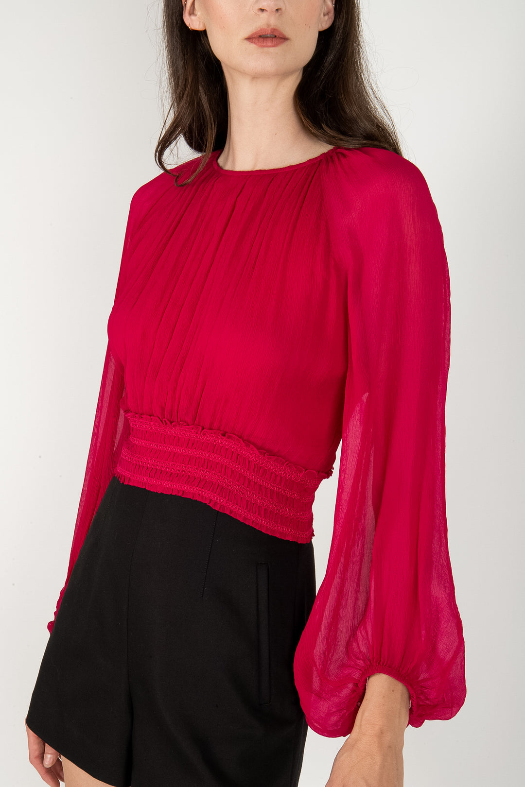 Linnett Blouse - 100% Silk Crinkle Chiffon