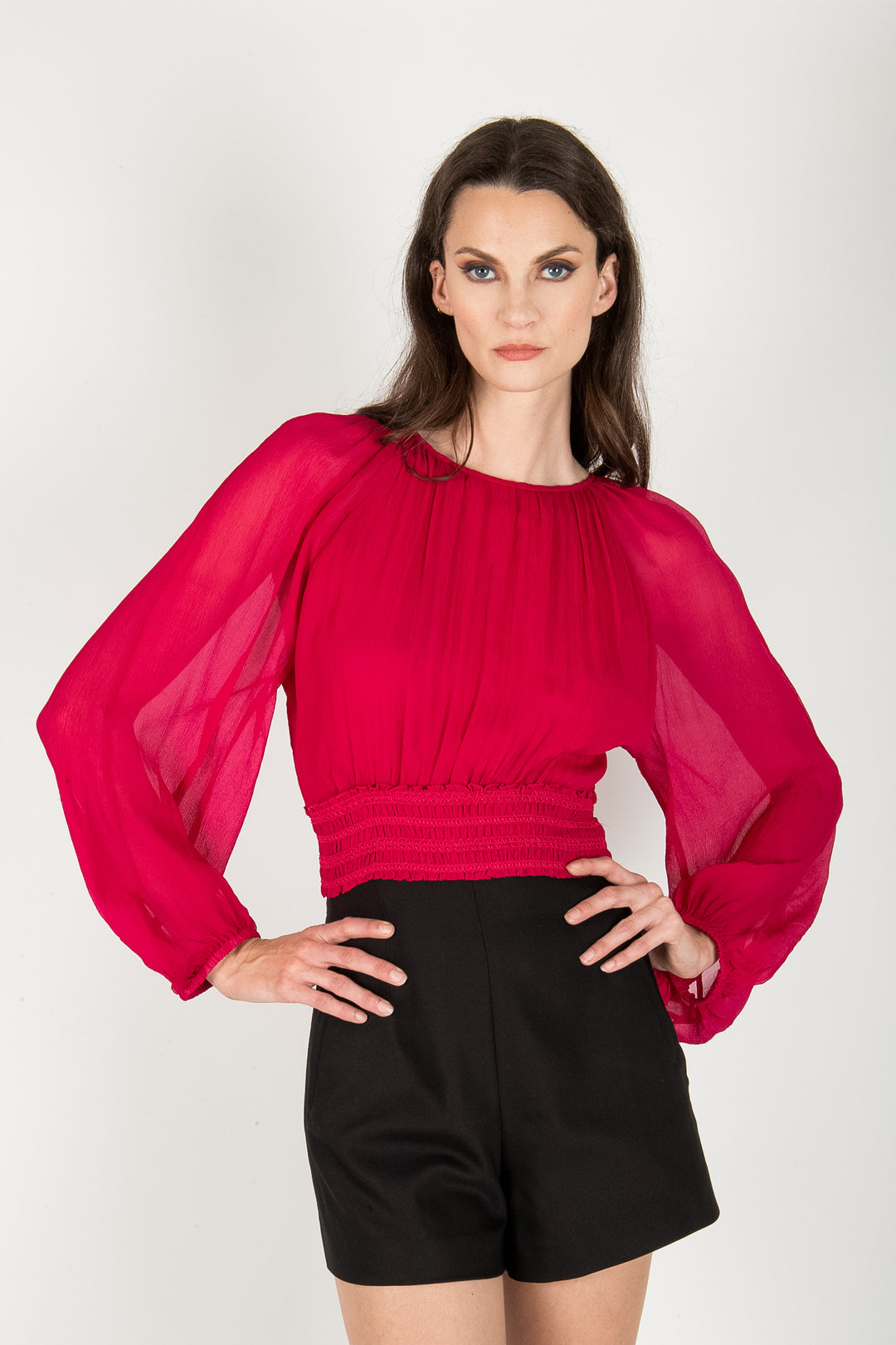 Linnett Blouse - 100% Silk Crinkle Chiffon