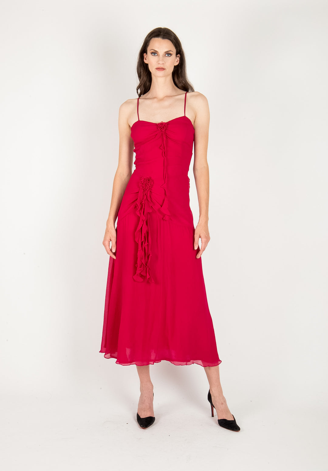 Mira Maxi Dress - 100% Silk Crinkle Chiffon