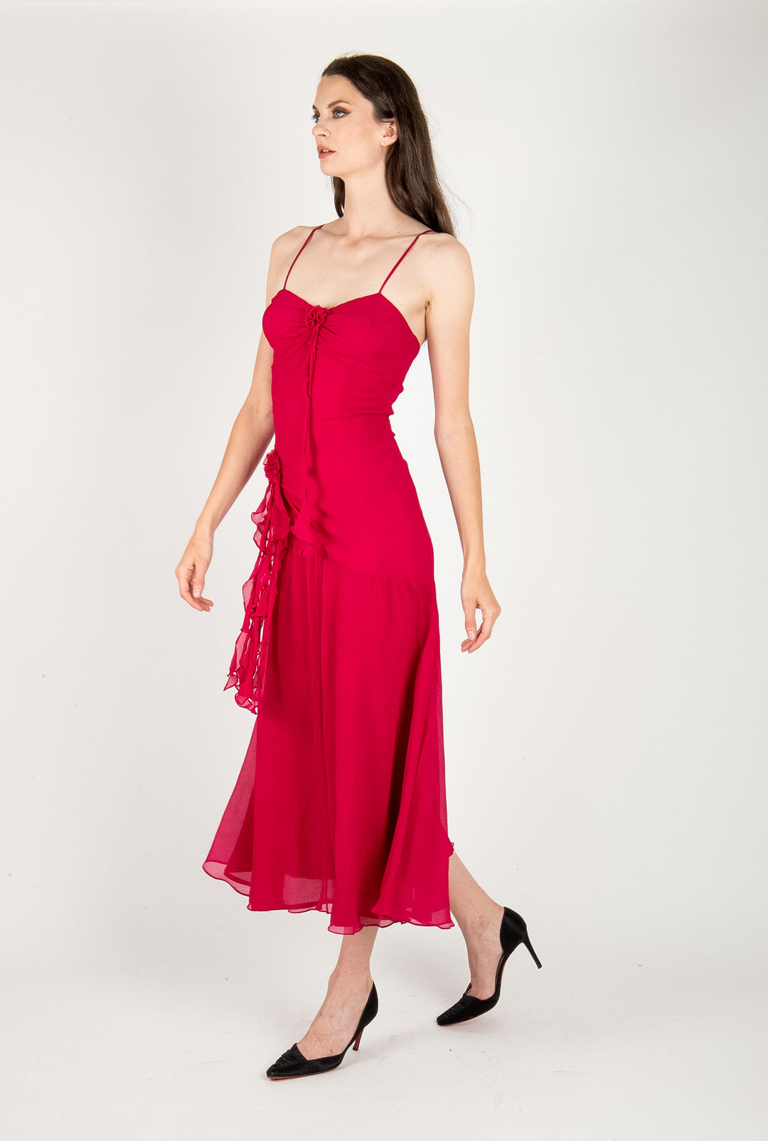 Mira Maxi Dress - 100% Silk Crinkle Chiffon