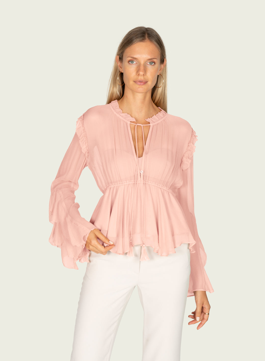 Emeline Blouse - 100% Silk Crinkle Chiffon