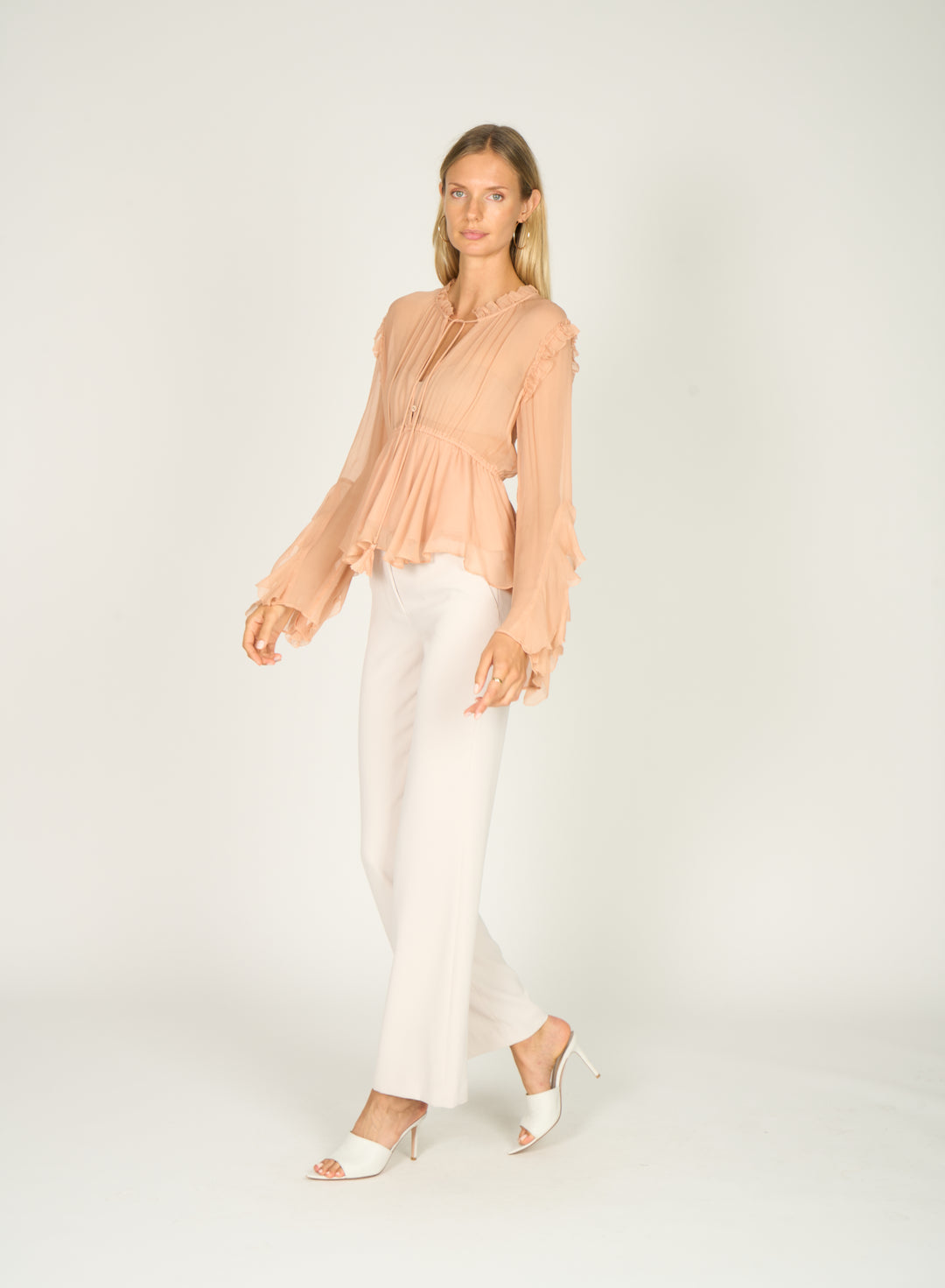 Emeline Blouse - 100% Silk Crinkle Chiffon