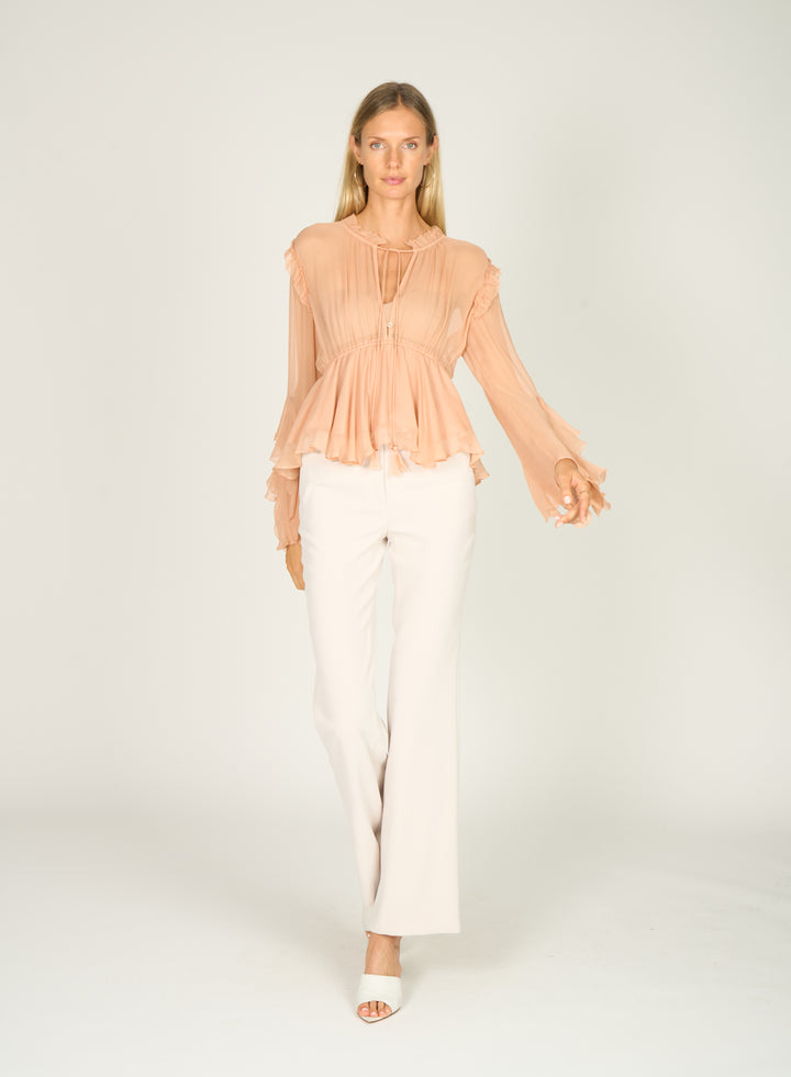 Emeline Blouse - 100% Silk Crinkle Chiffon