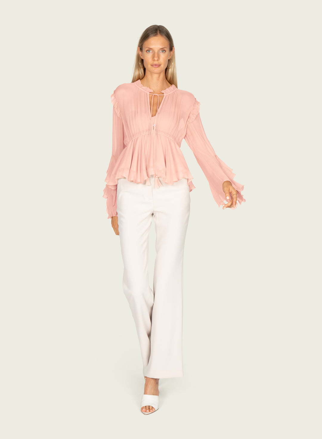 Emeline Blouse - 100% Silk Crinkle Chiffon