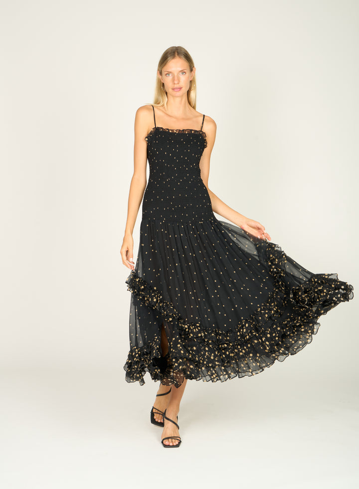 Bianca Maxi Dress - 100% Silk Crinkle Chiffon