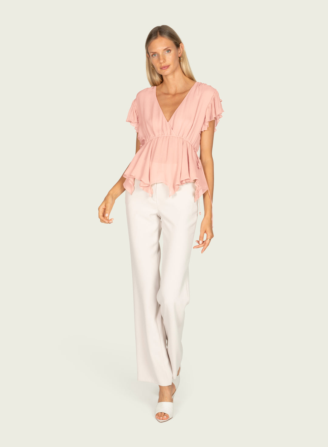 Thea Top - 100% Silk Crinkle Chiffon