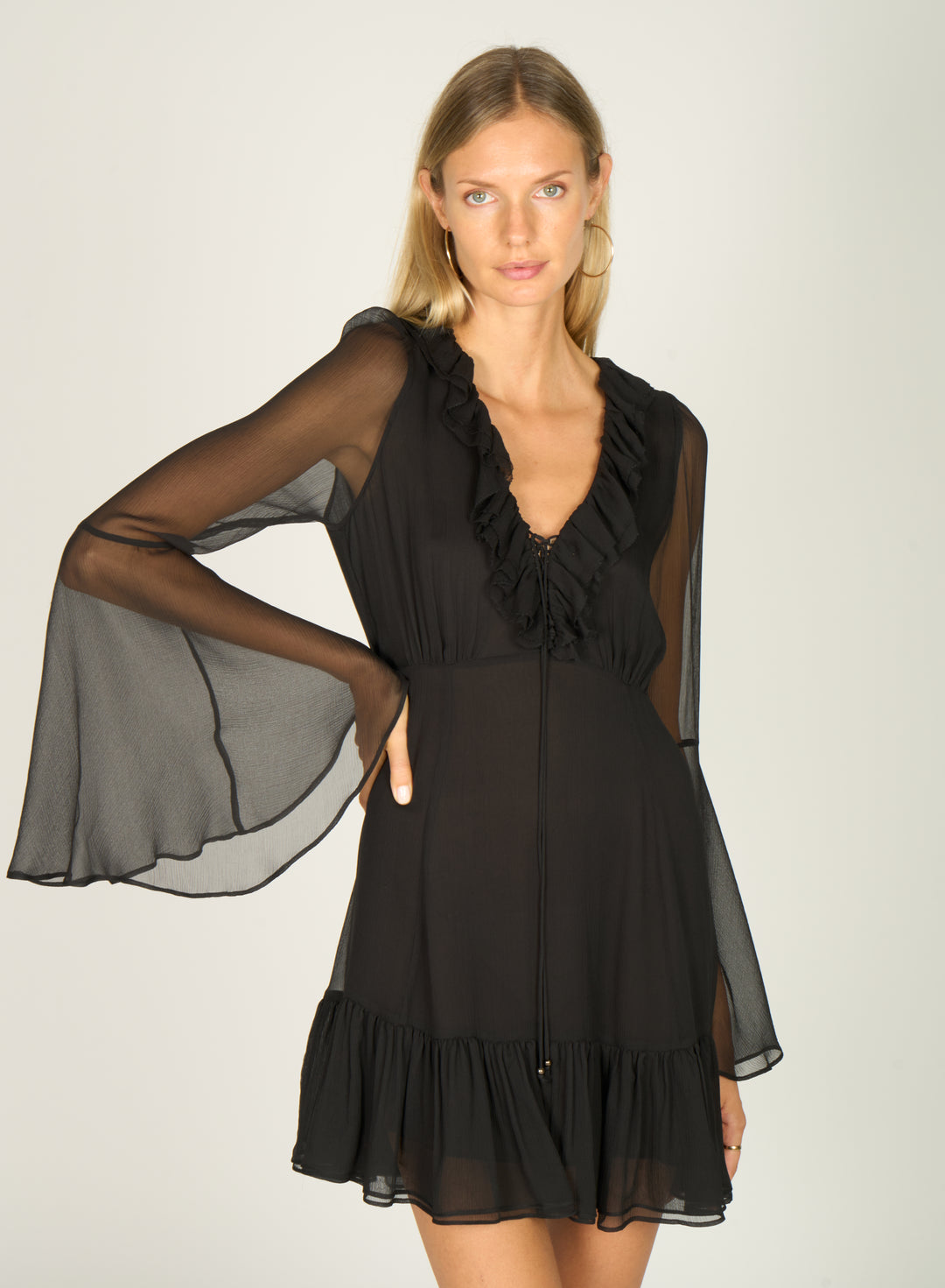 Romily Dress - 100% Silk Crinkle Chiffon