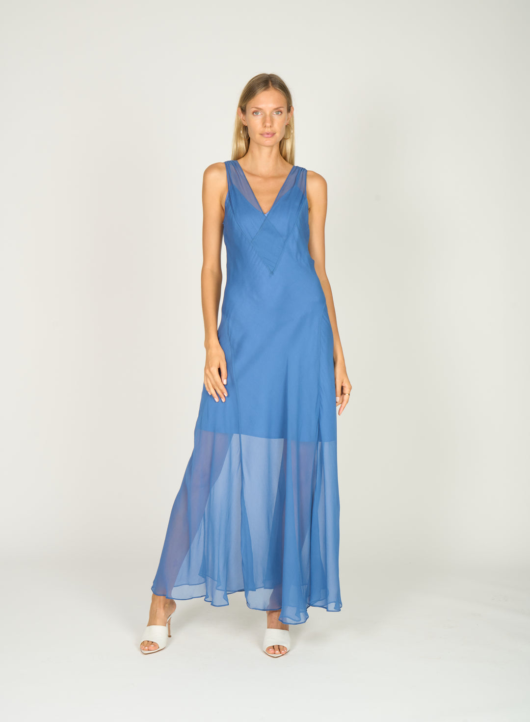 Iver Maxi Dress - 100% Silk Crinkle Chiffon