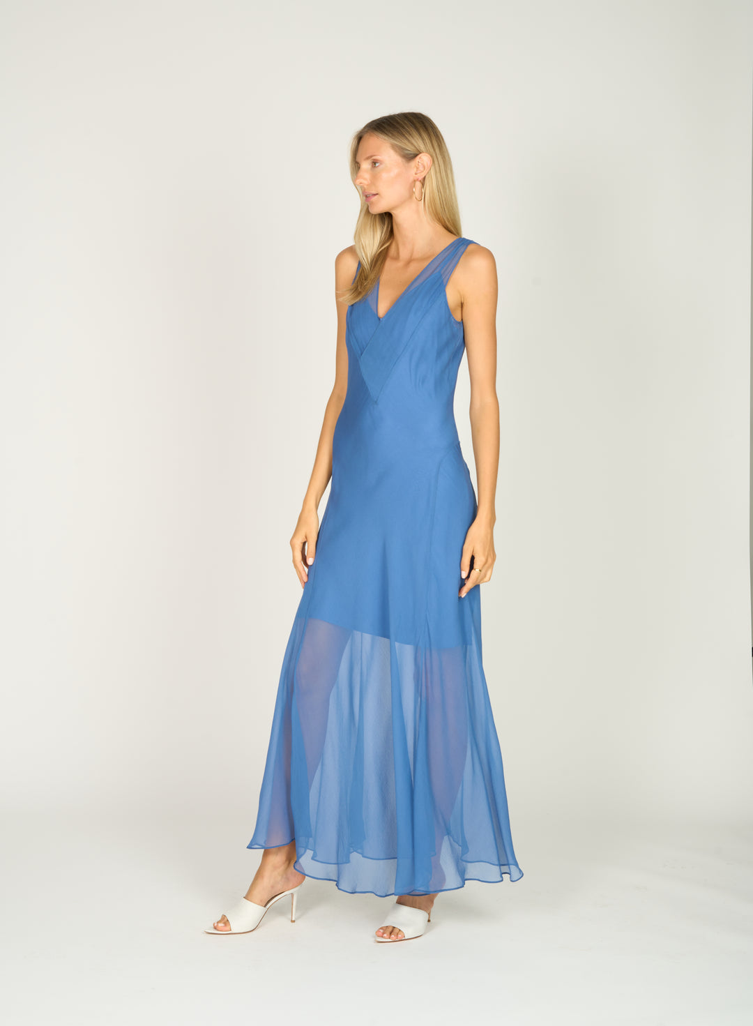 Iver Maxi Dress - 100% Silk Crinkle Chiffon