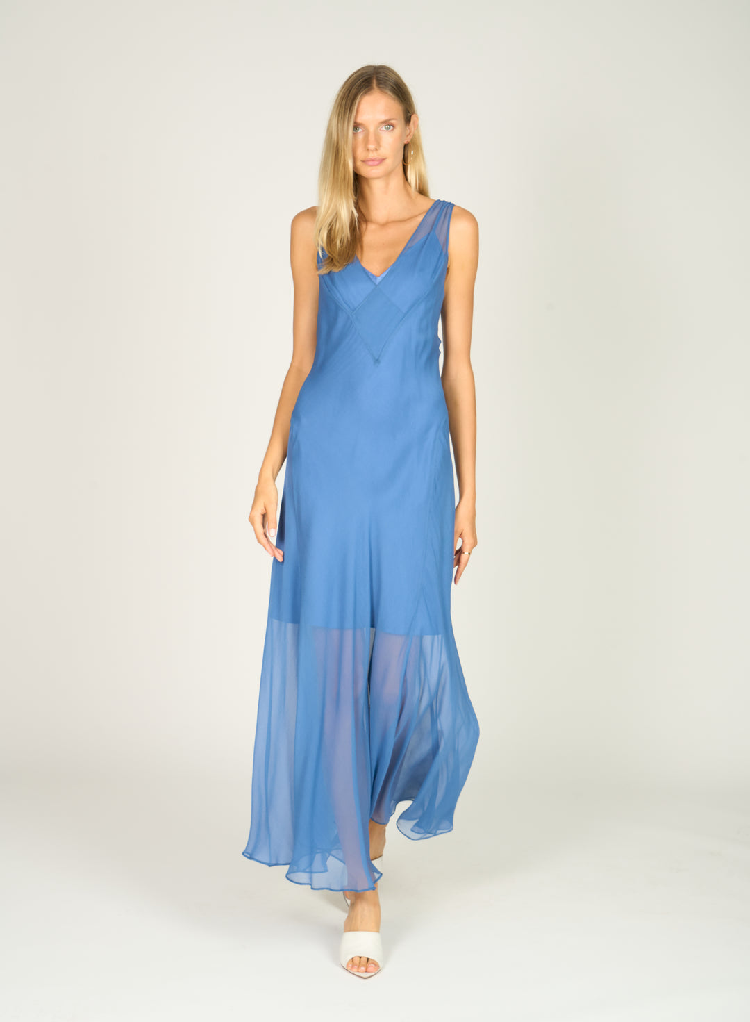 Iver Maxi Dress - 100% Silk Crinkle Chiffon