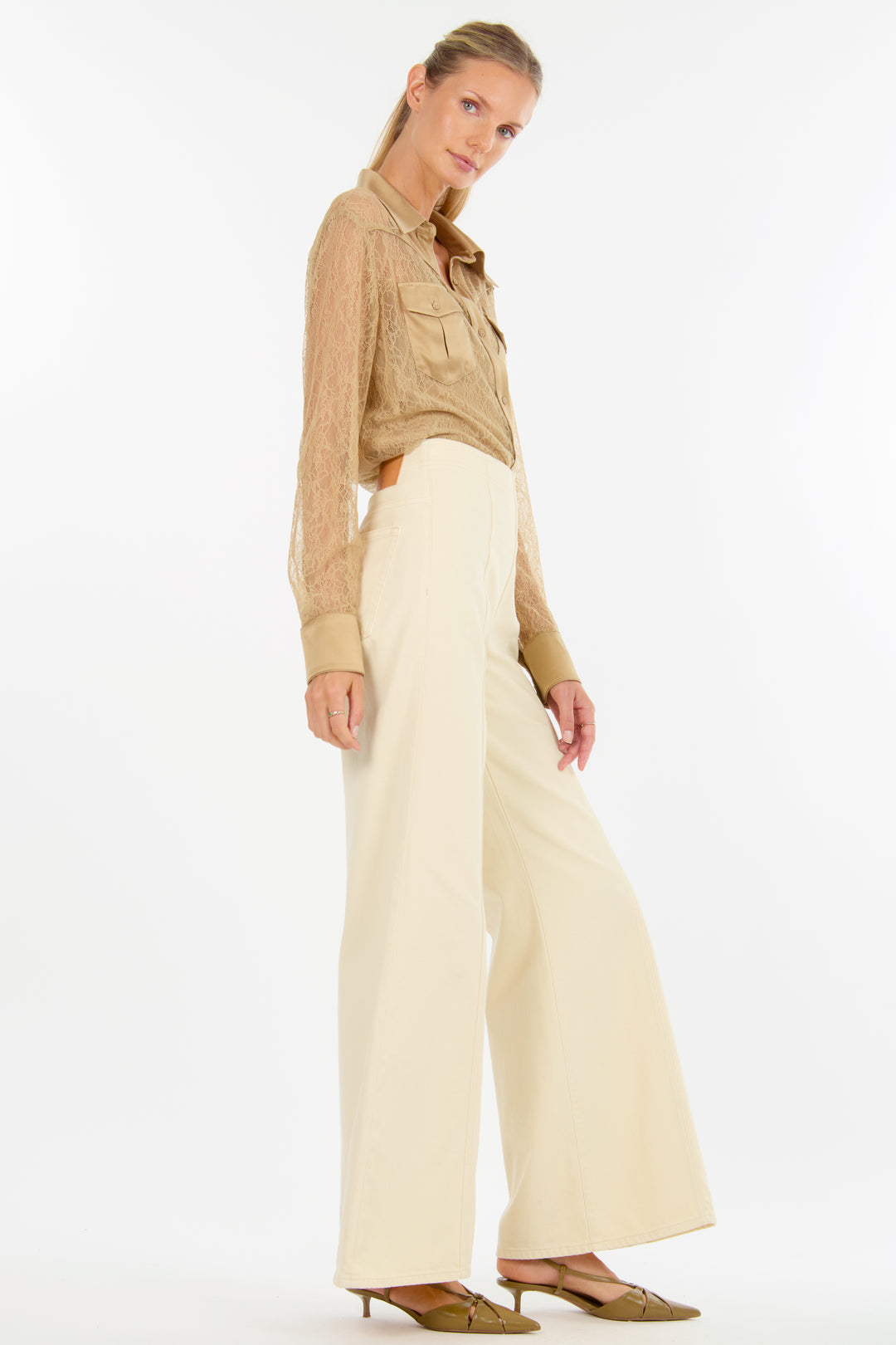 Aubree Top - 100% Silk with Lace
