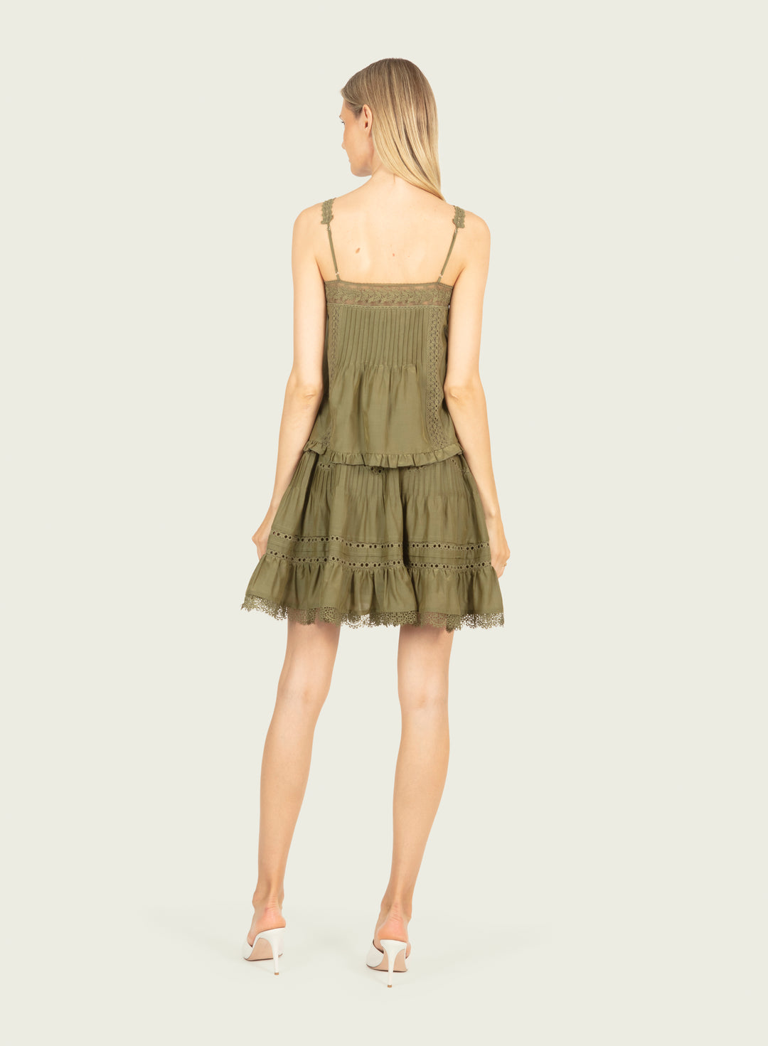 Audrey Top - Hunter Green - Cotton Silk with Lace