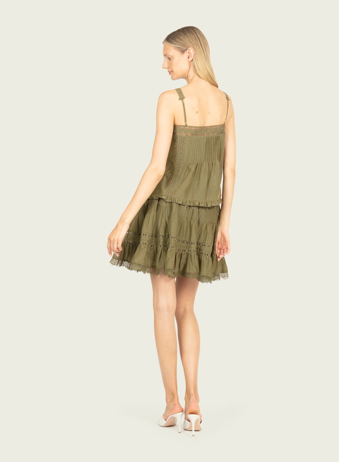 Audrey Top - Hunter Green - Cotton Silk with Lace