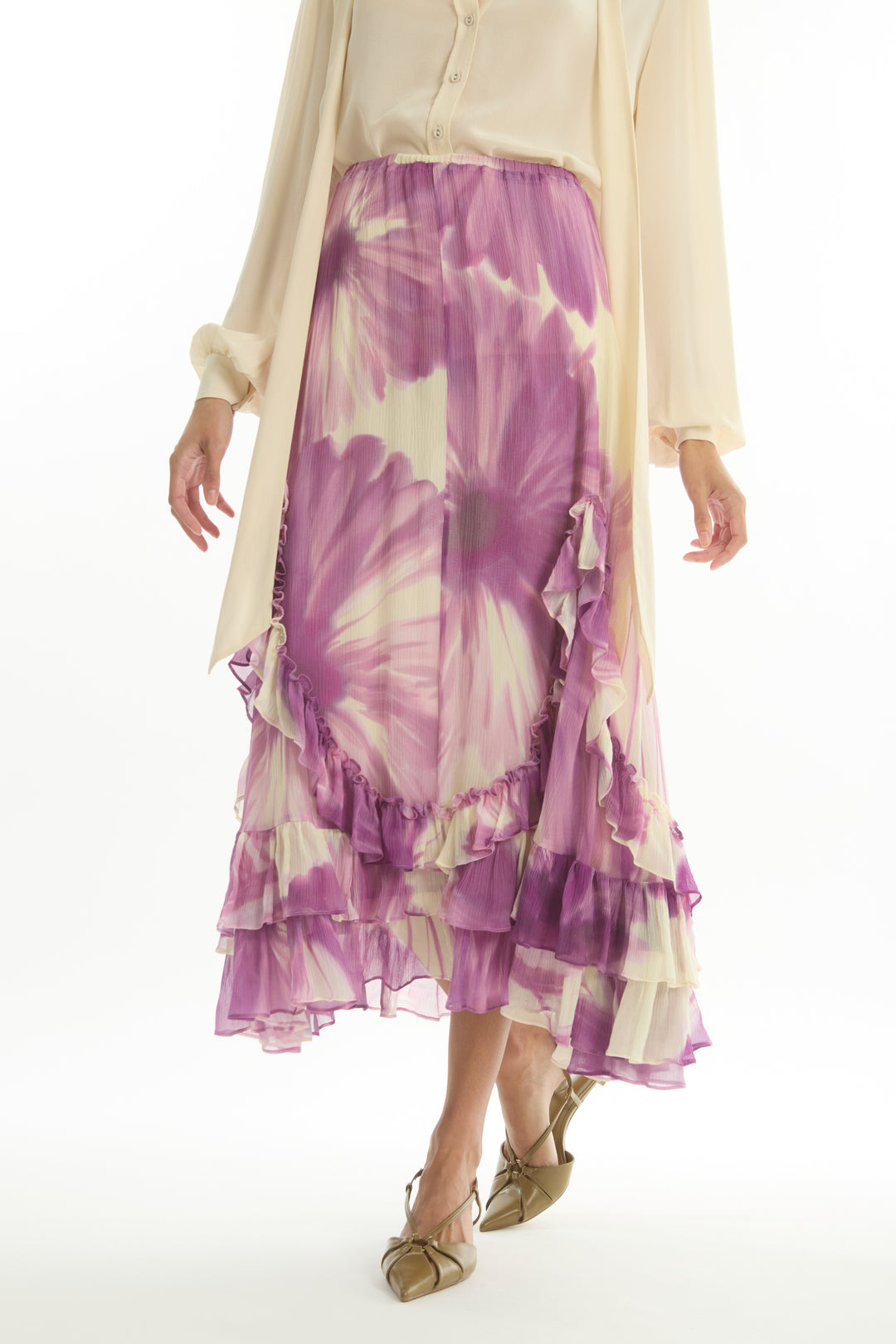 Channah Skirt - 100% Organic Silk Chiffon