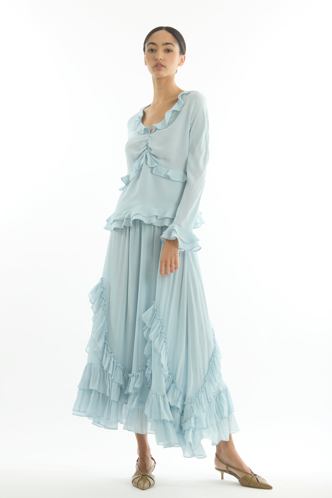 Elma Skirt - 100% Organic Silk Crinkle Chiffon