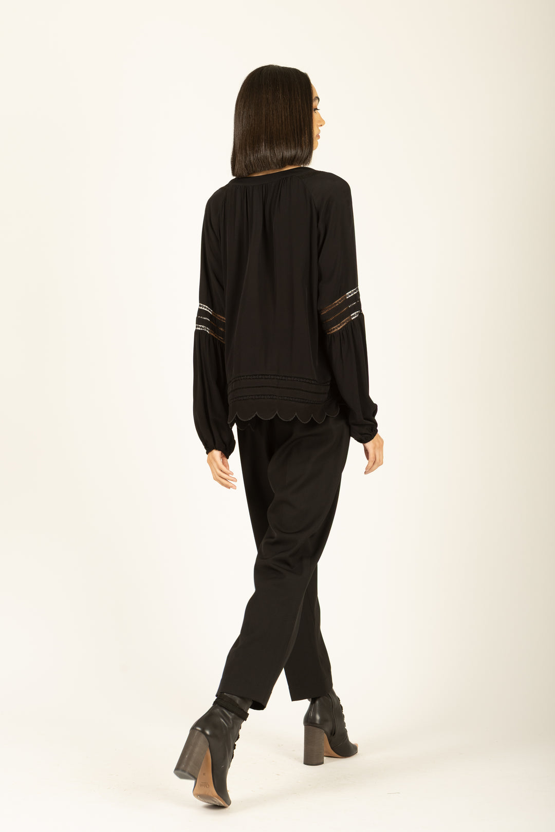 Acacia Blouse with Cami - Silk Crepe with Embroidery