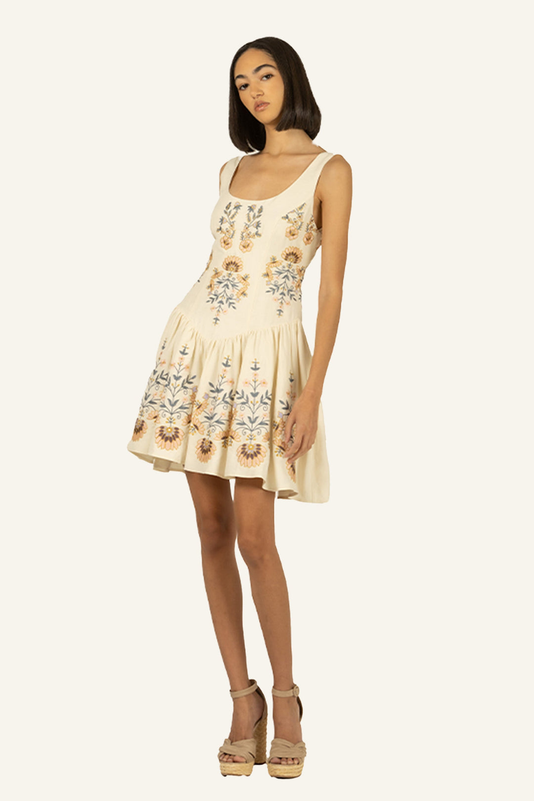 silk linen dress Linen Silk Blend Cut Out Dress