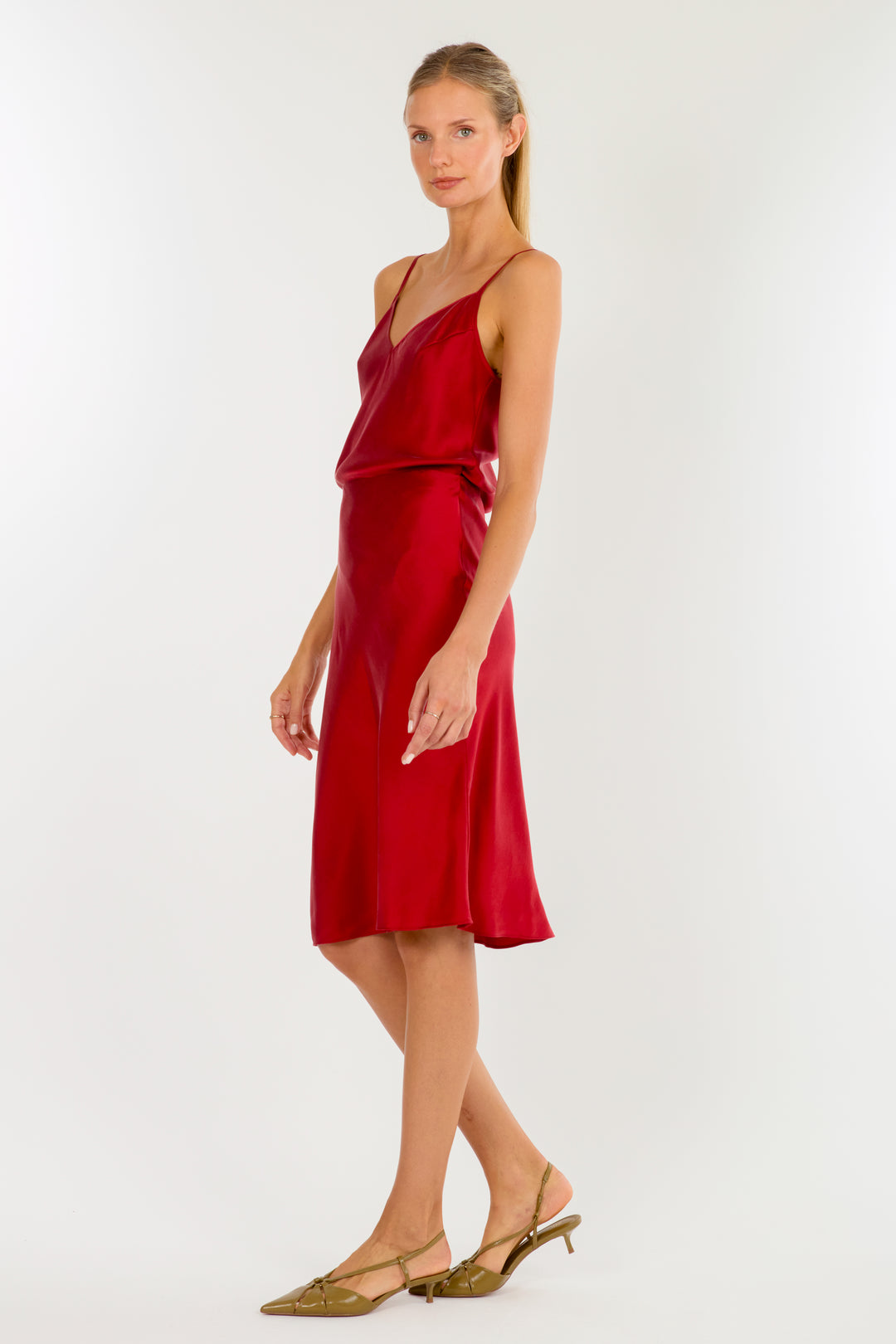 Lainey Midi Skirt - 100% Organic Sand-Washed Silk