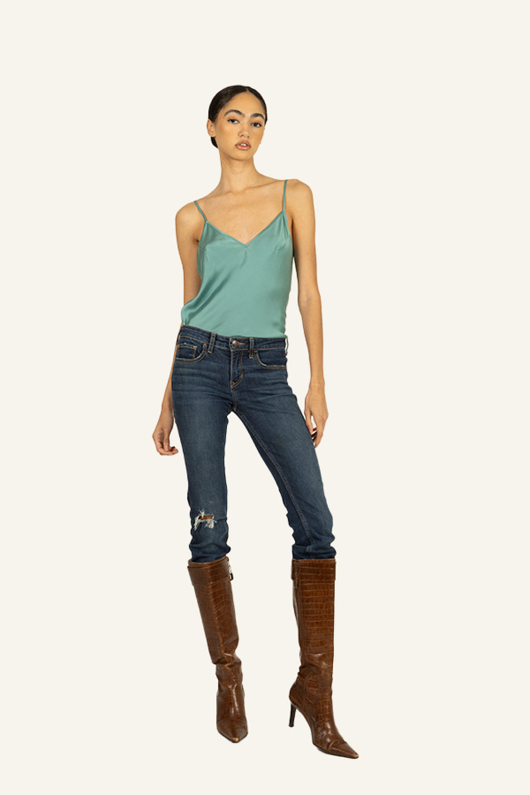 Adina Cami Top - 100% Organic Sand-Washed Silk