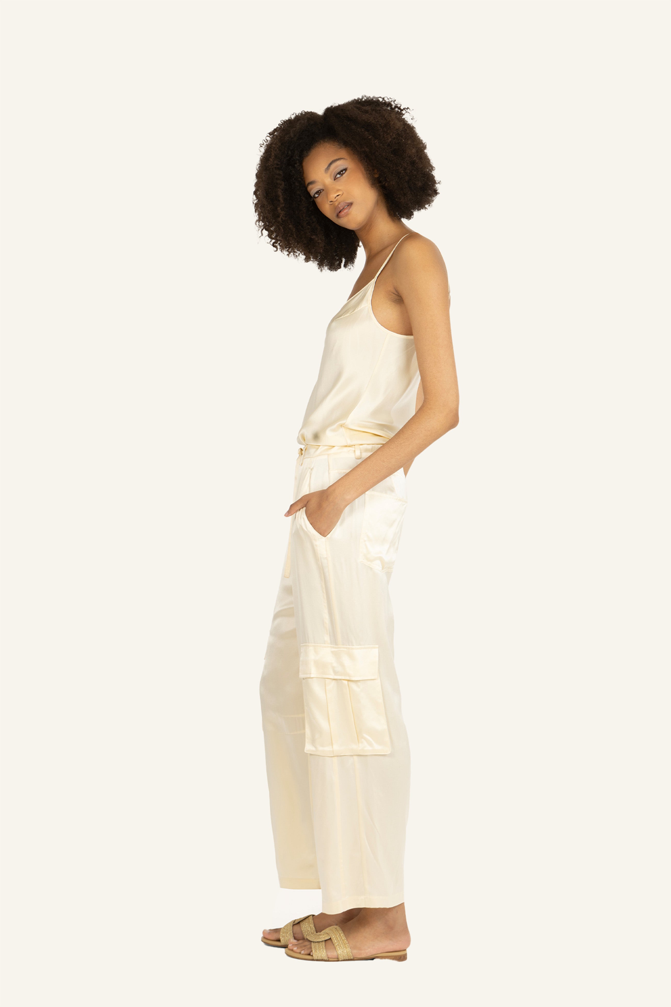 Adina Cami Top - 100% Organic Sand-Washed Silk – SECRET MISSION