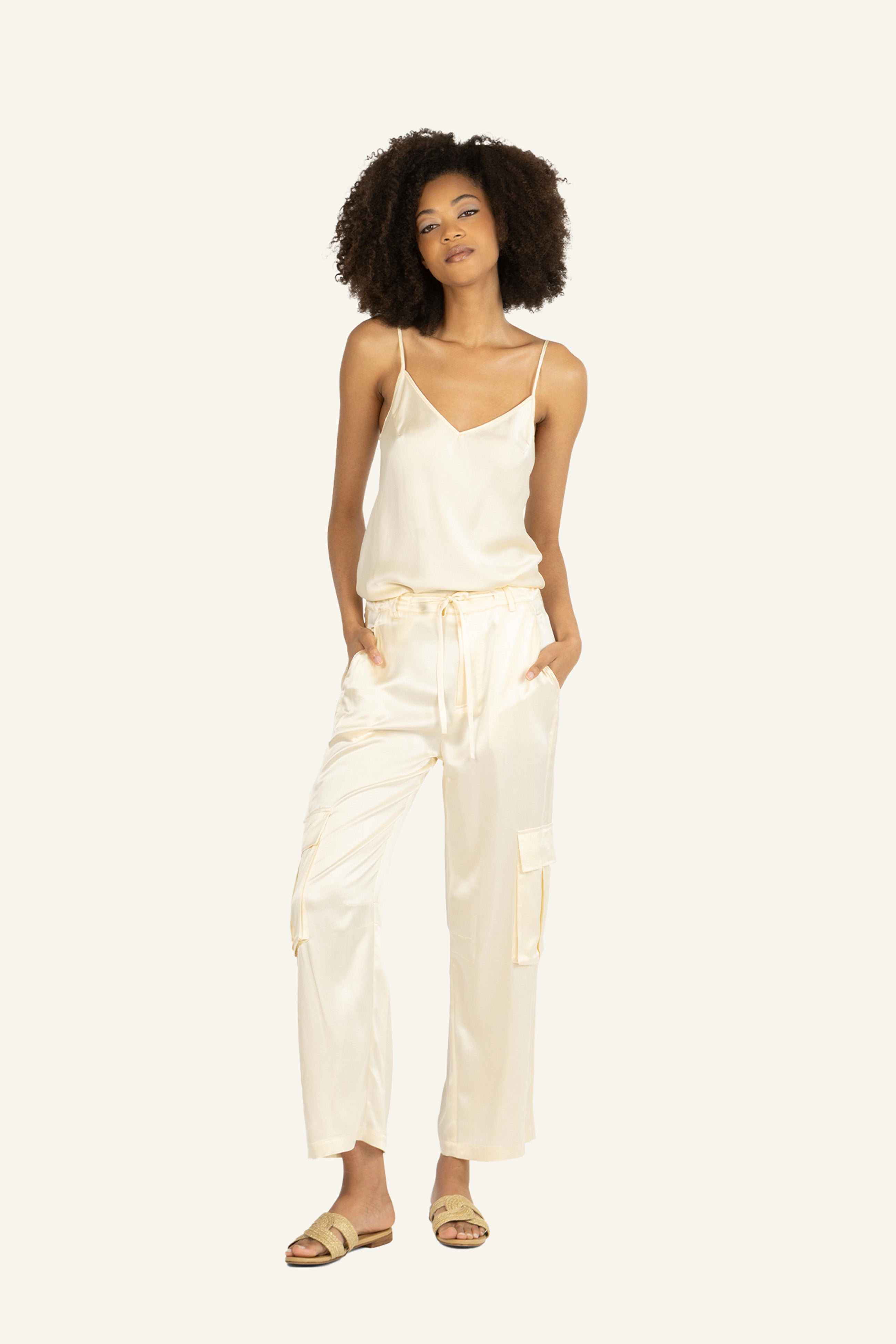 Adina Cami Top - 100% Organic Sand-Washed Silk – SECRET MISSION