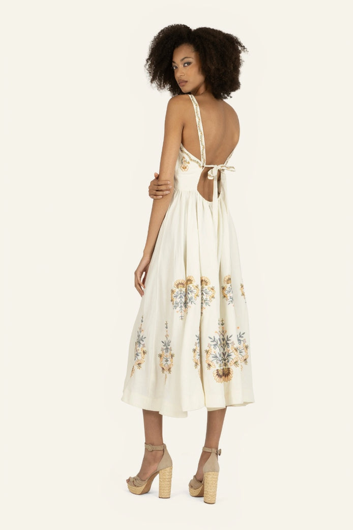 Amelia Dress - Silk Linen with Embroidery – SECRET MISSION BOUTIQUE