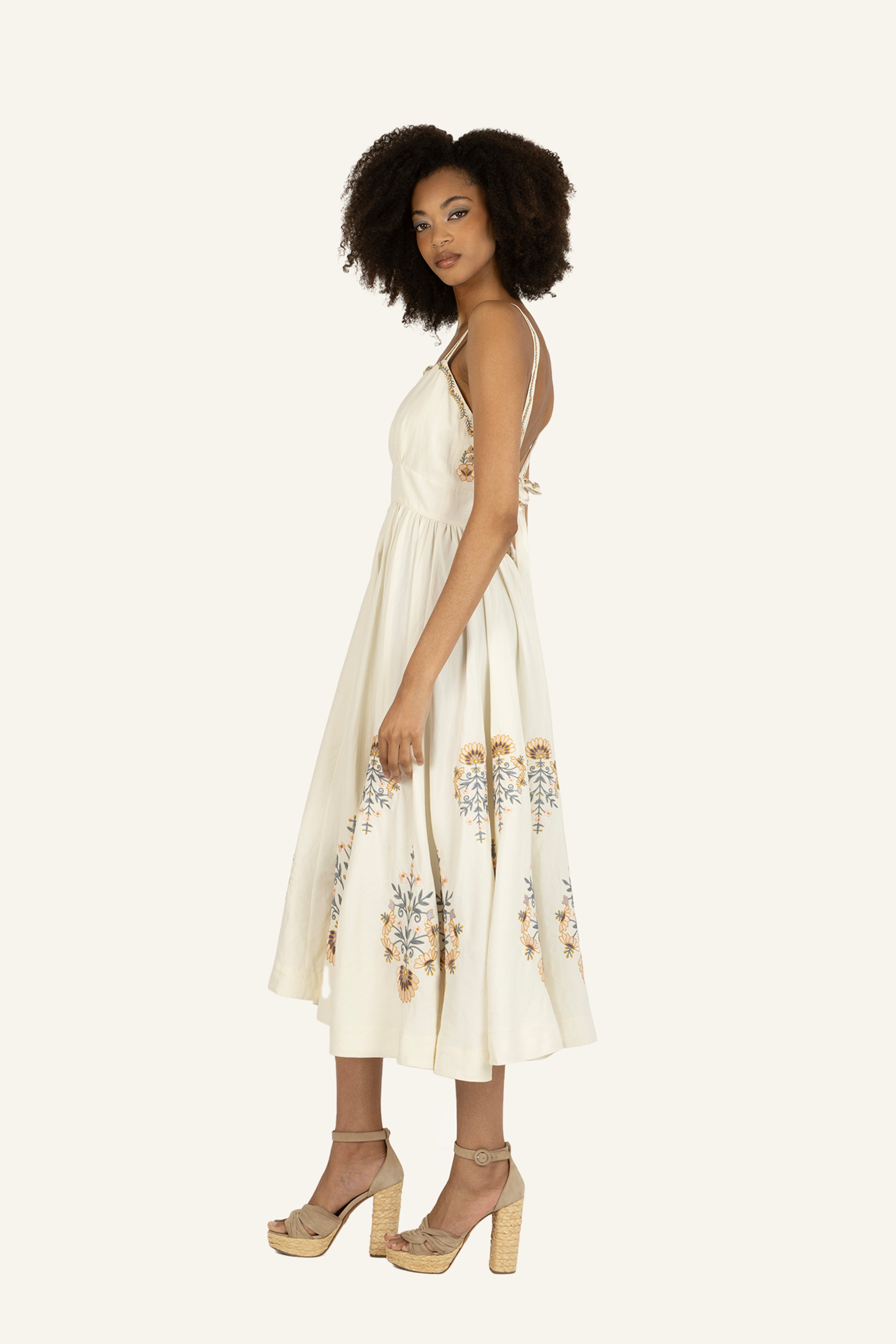 Adley Dress - Silk Linen with Embroidery – SECRET MISSION BOUTIQUE