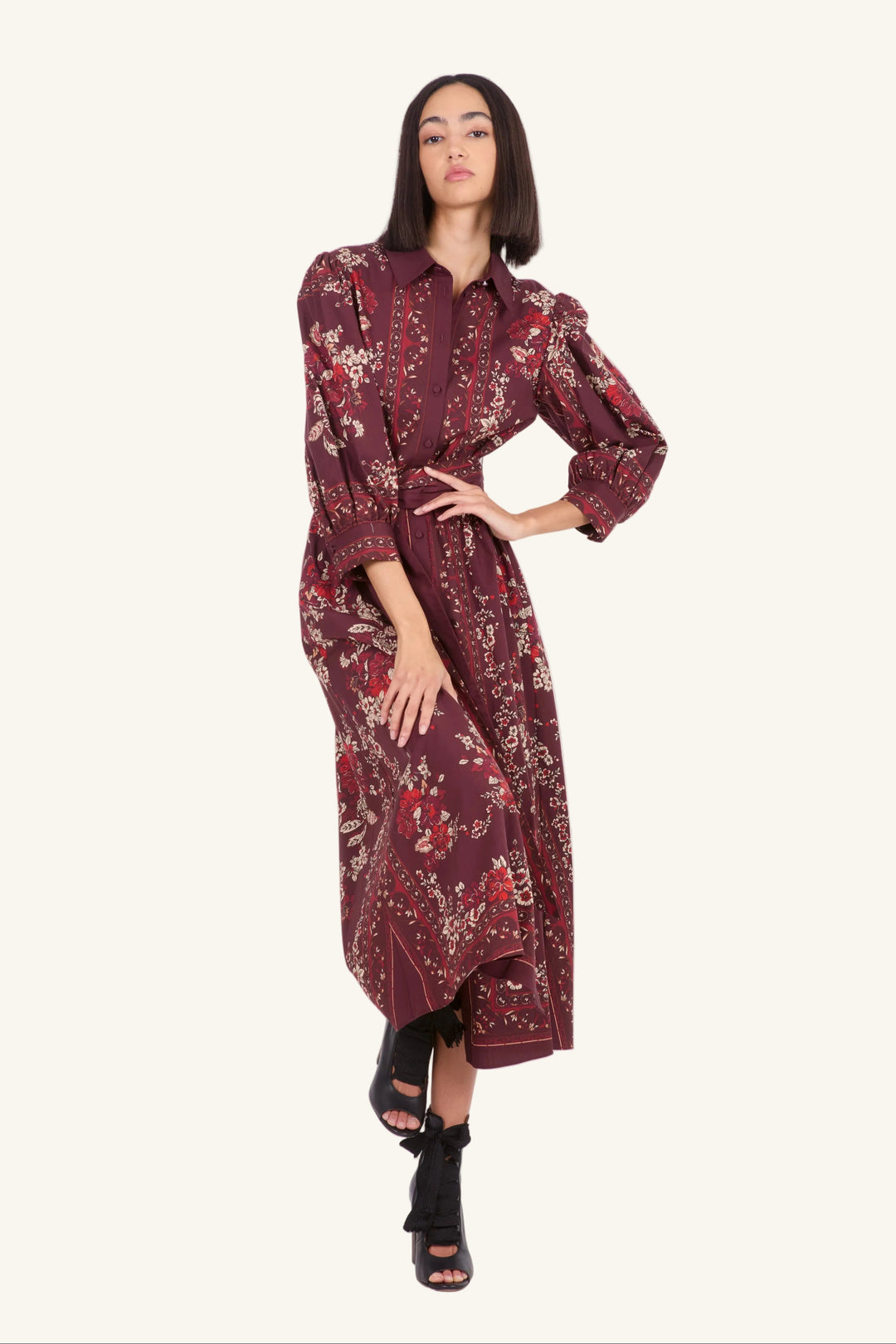 blaine long sleeve maxi dress Bec & Bridge Blaine Long Sleeve Maxi Dress Butter Cream
