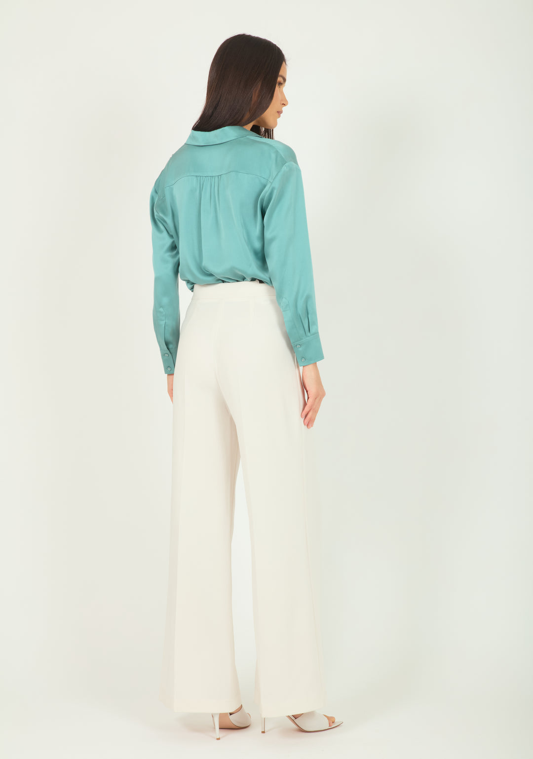 Rae Top - Cyan Green - 100% Silk