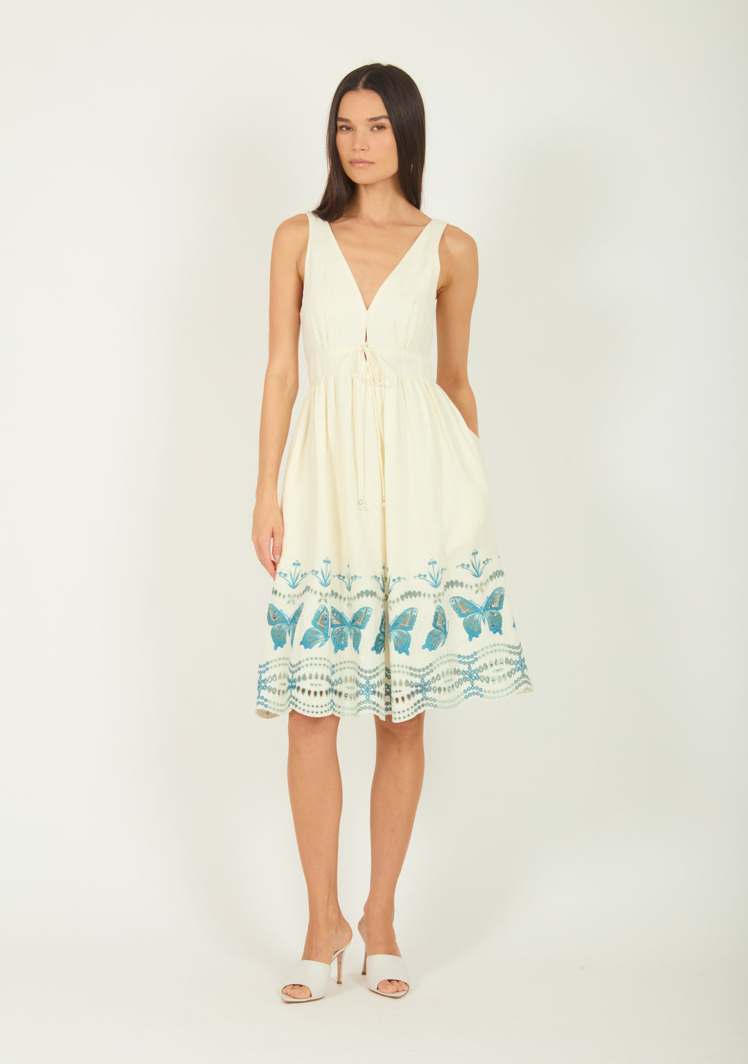 Verona Dress - Cotton Linen with Embroidery