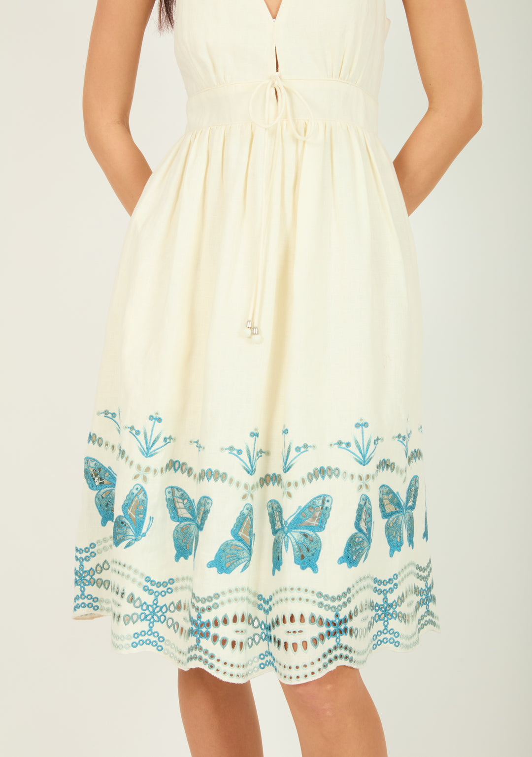 Verona Dress - Cotton Linen with Embroidery