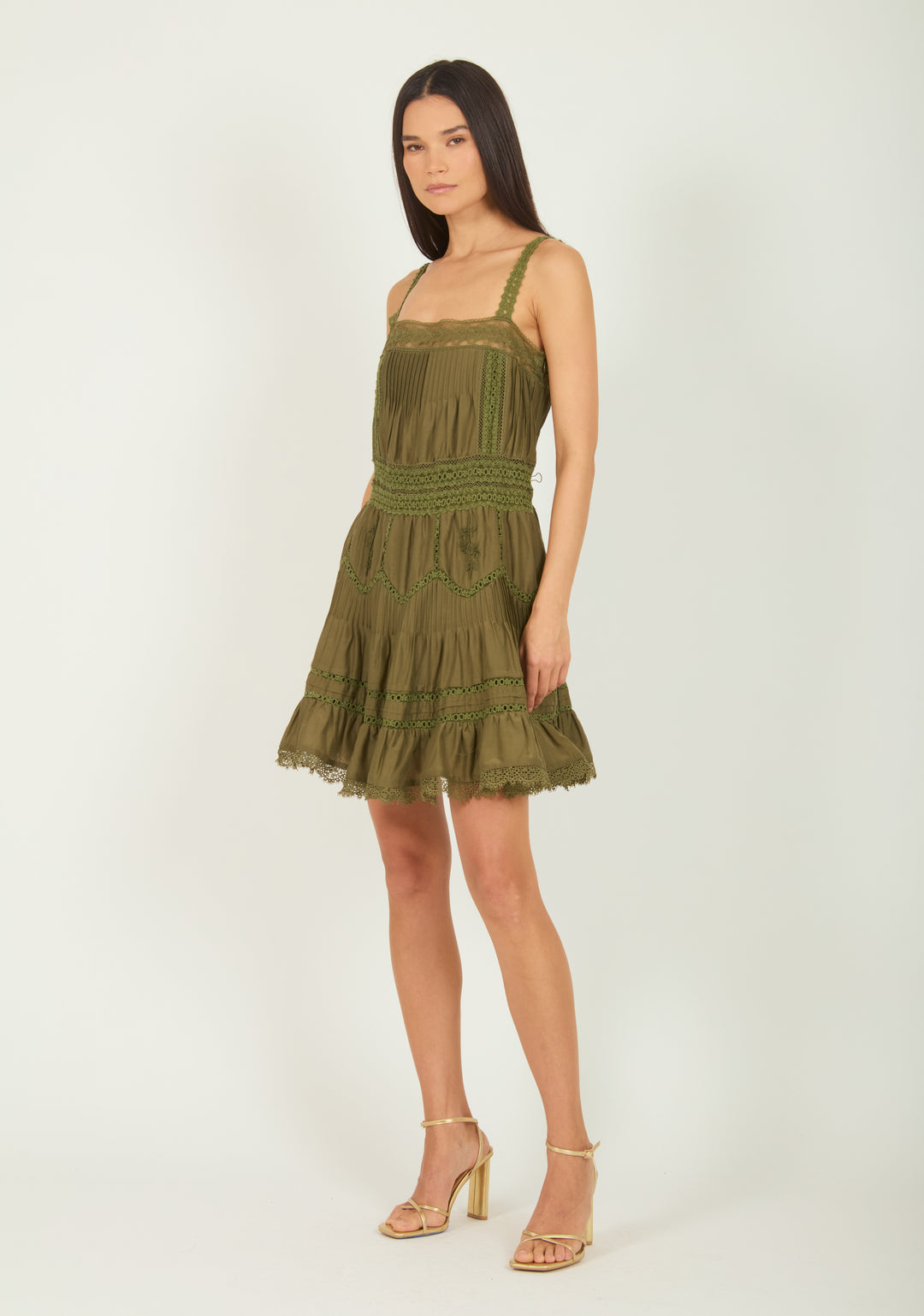 Jacques Dress - Hunter Green - Cotton Silk with Lace