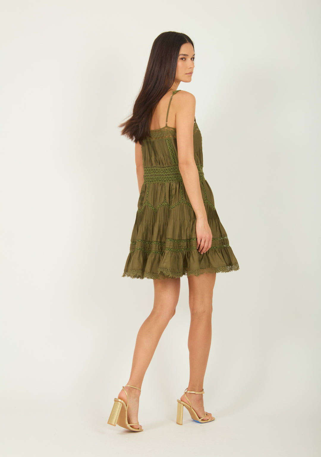 Jacques Dress - Hunter Green - Cotton Silk with Lace