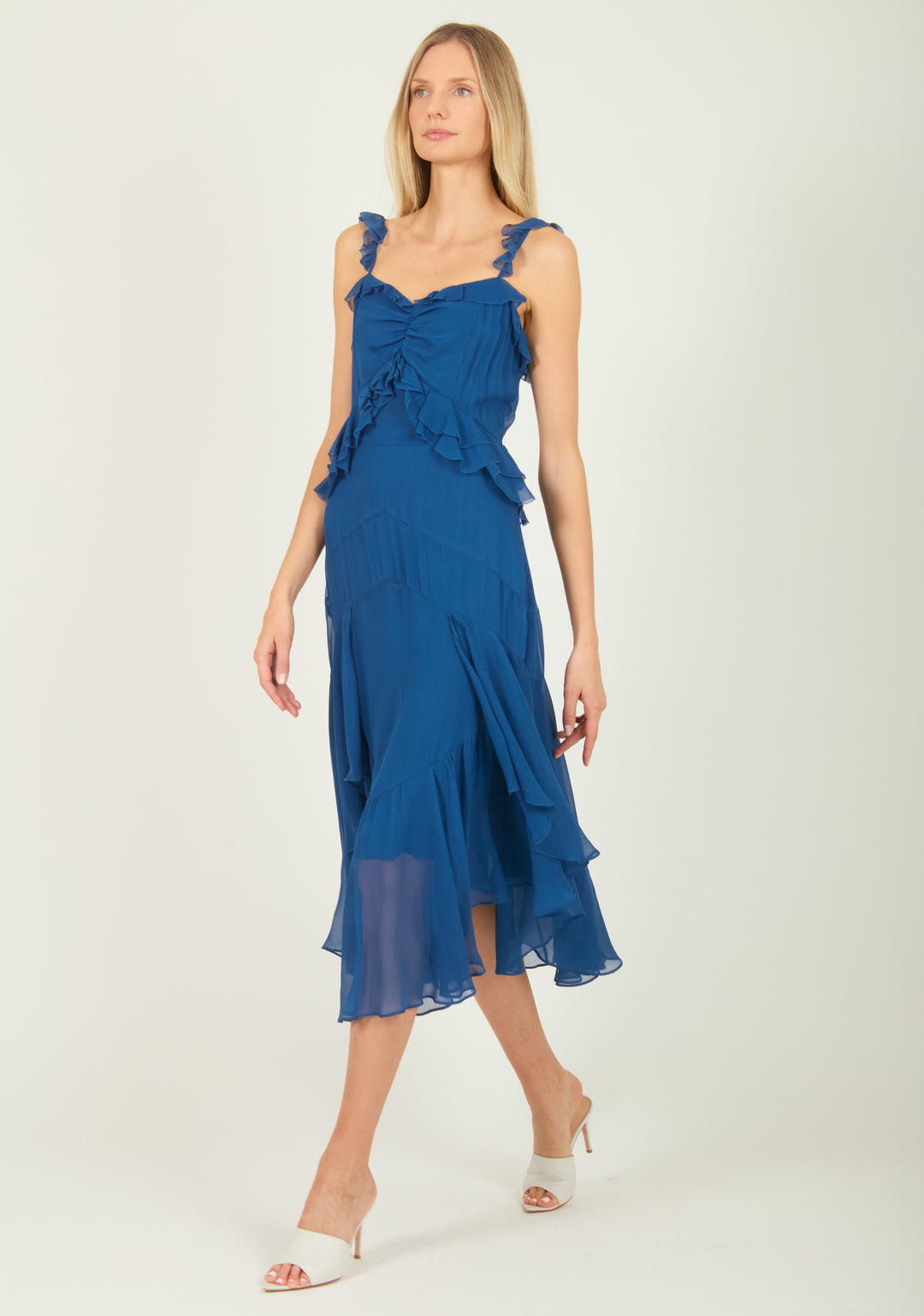 Inessa Dress - 100% Silk Crinkle Chiffon