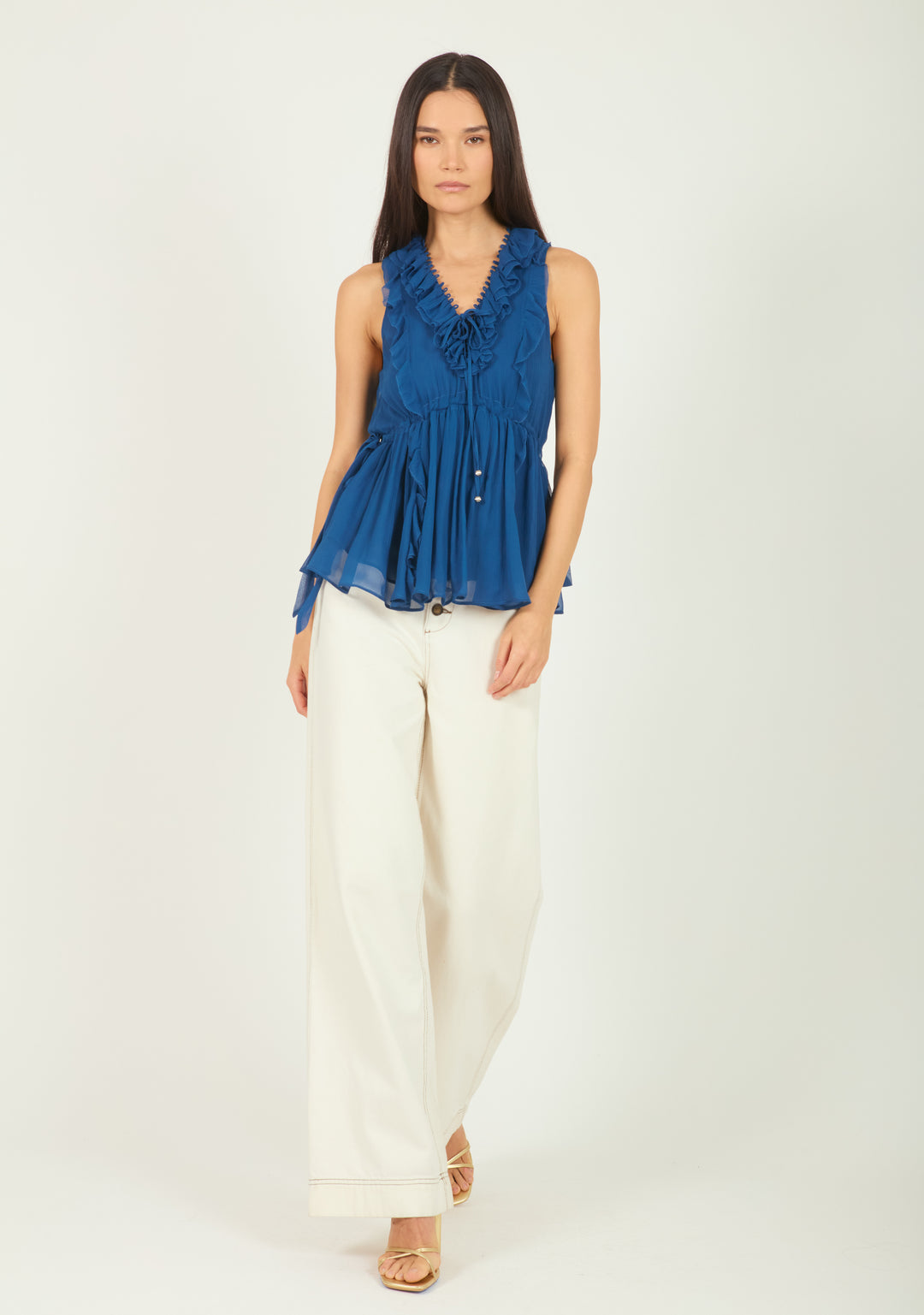 Madison Top - 100% Silk Crinkle Chiffon