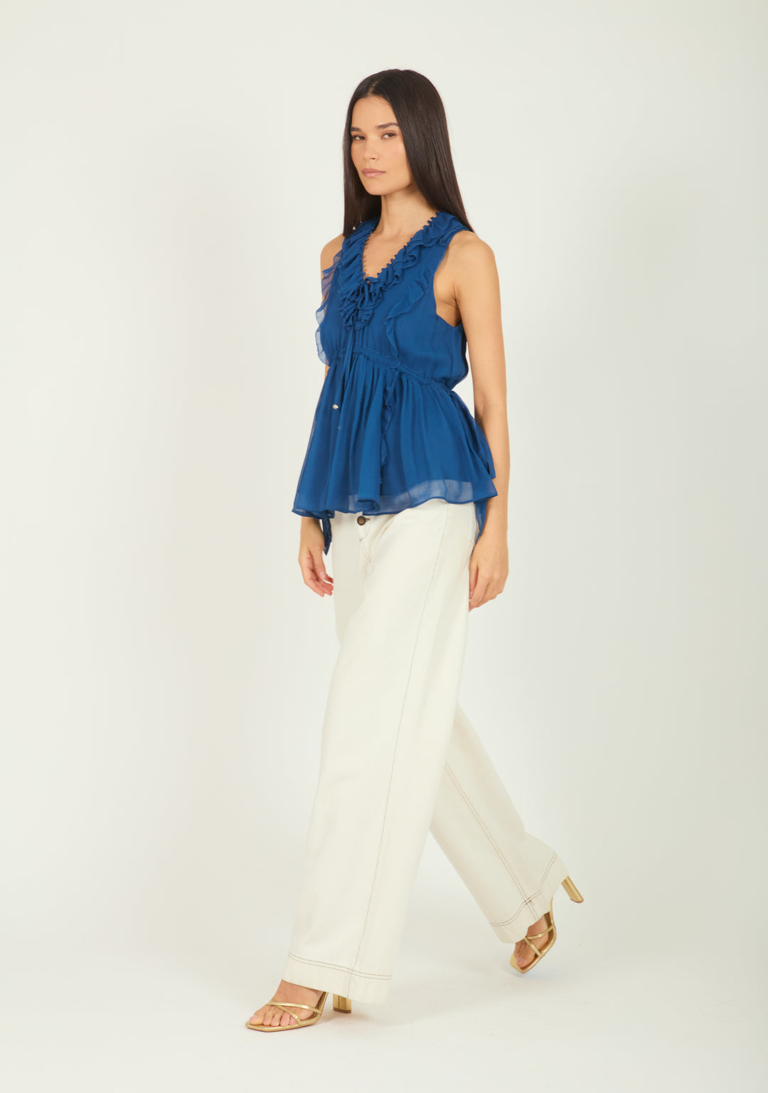 Madison Top - 100% Silk Crinkle Chiffon