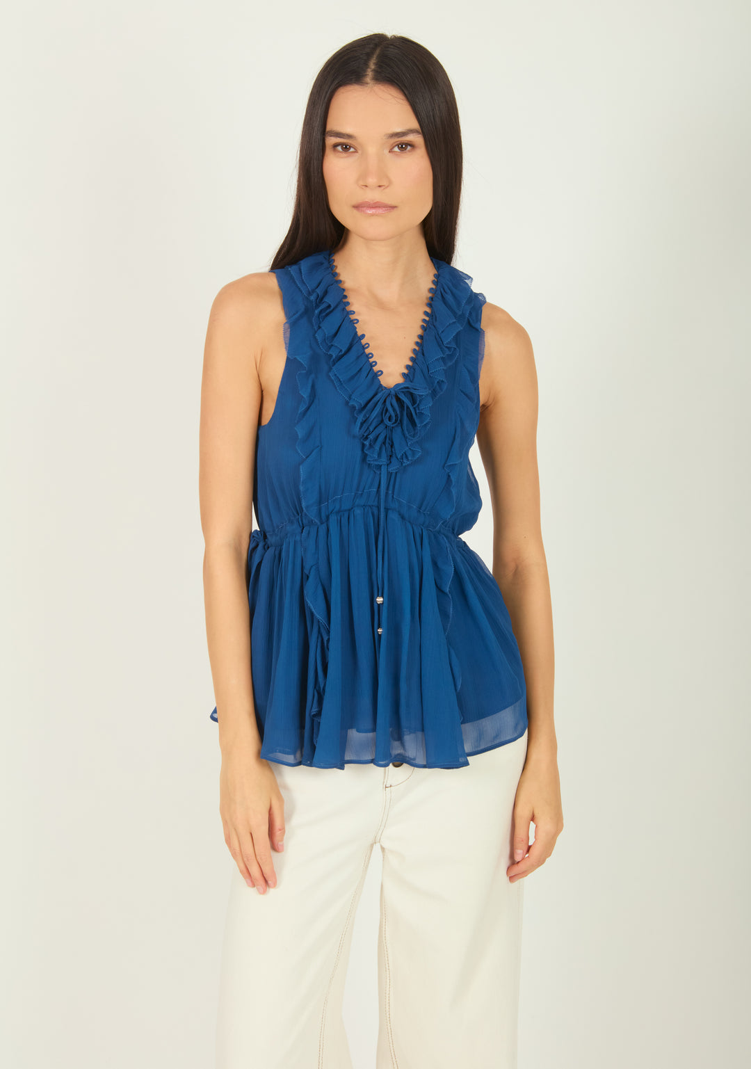 Madison Top - 100% Silk Crinkle Chiffon