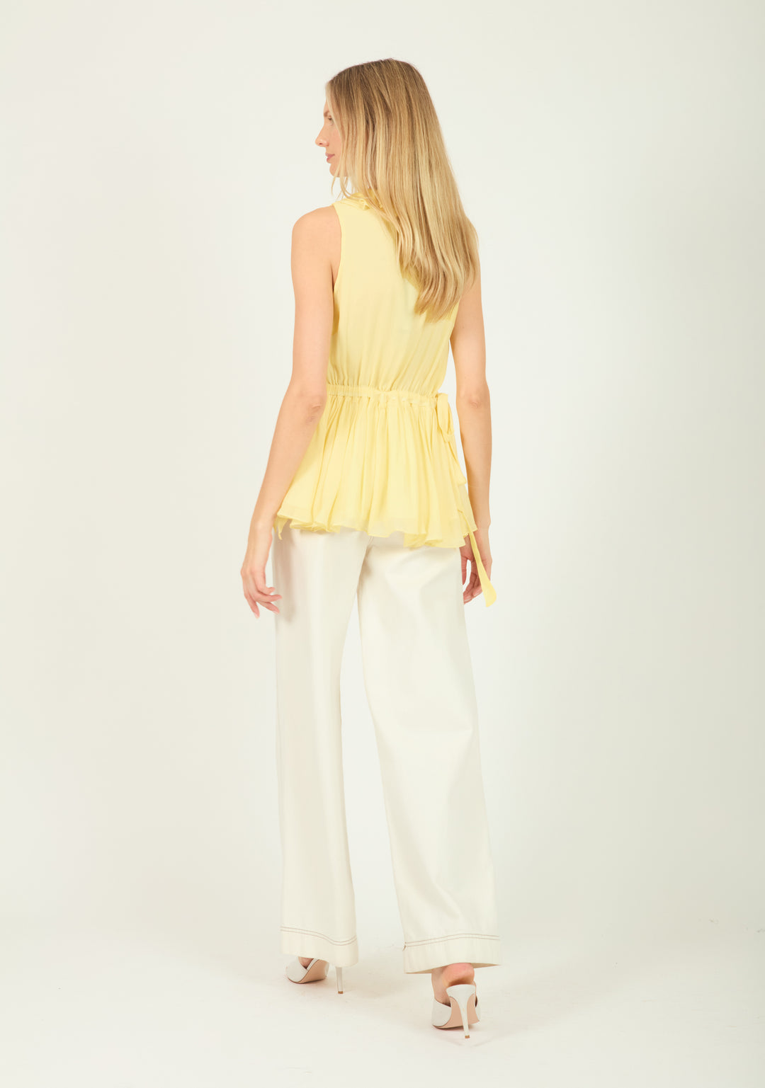 Madison Top - Lemon Sorbet - 100% Silk Crinkle Chiffon