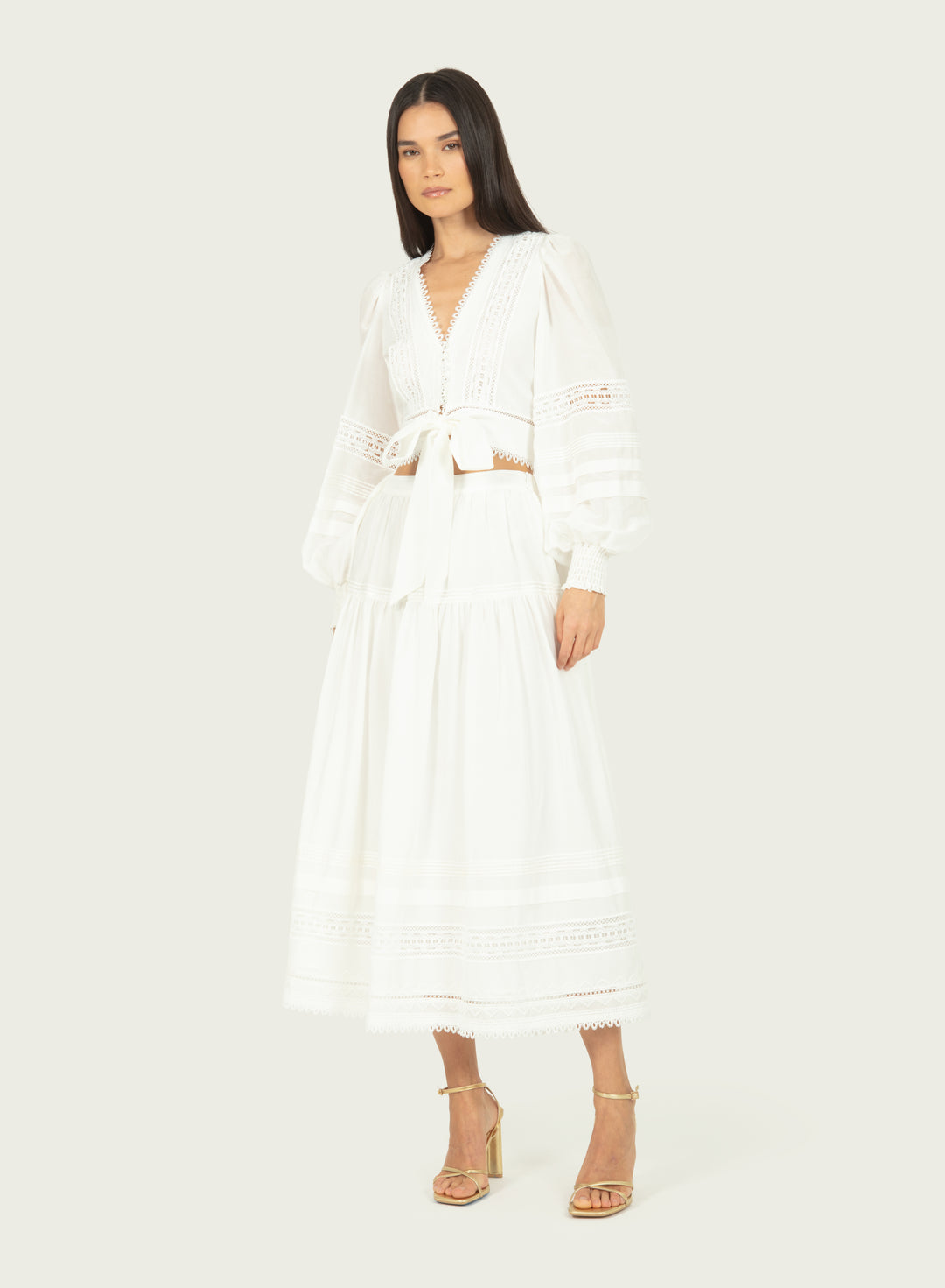 Oriana Skirt - Cotton Silk with Embroidery