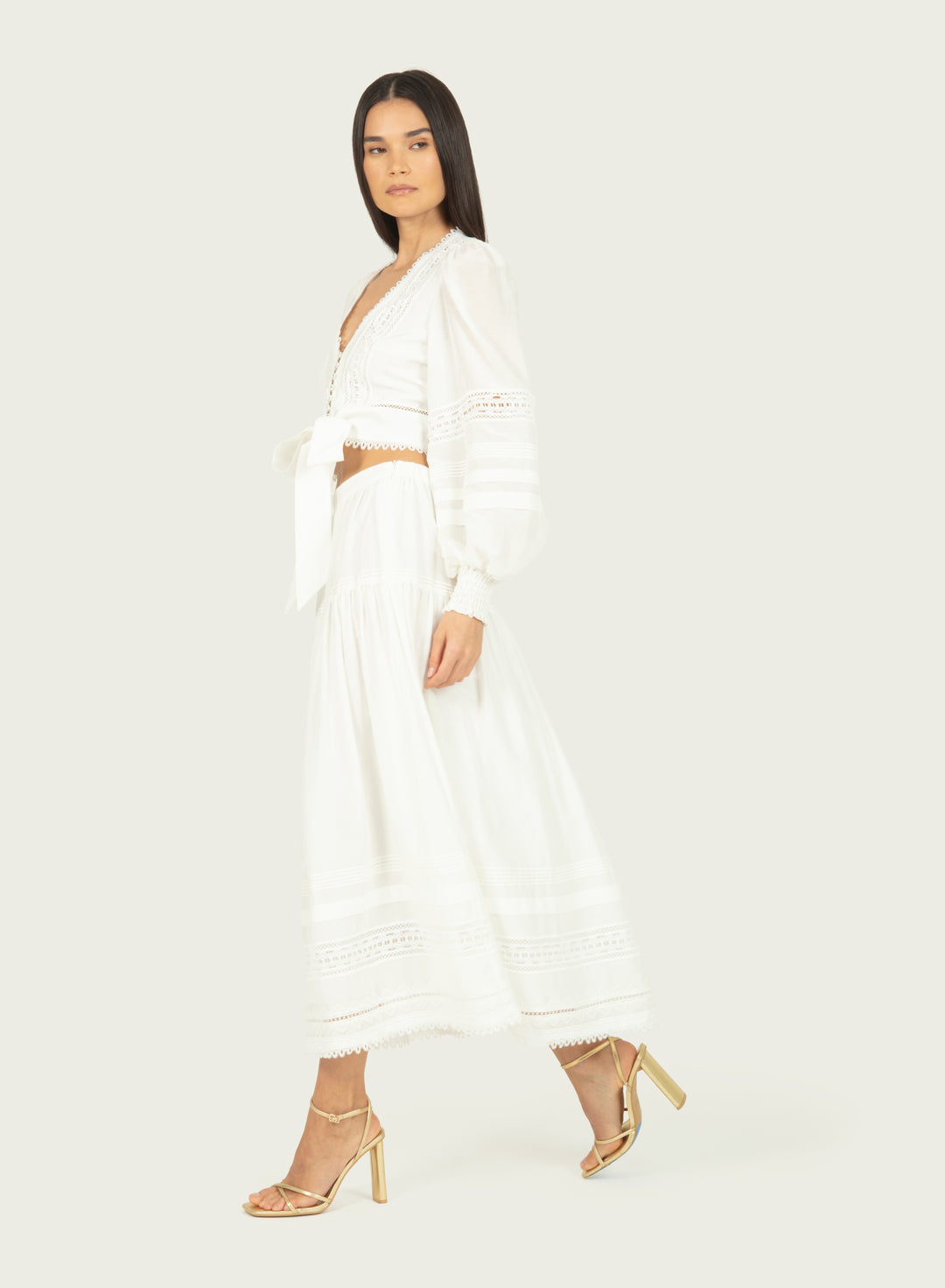 Oriana Skirt - Cotton Silk with Embroidery