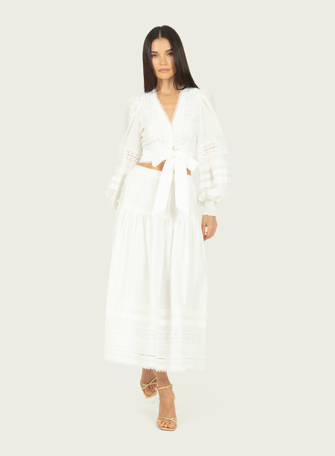 Oriana Skirt - Cotton Silk with Embroidery