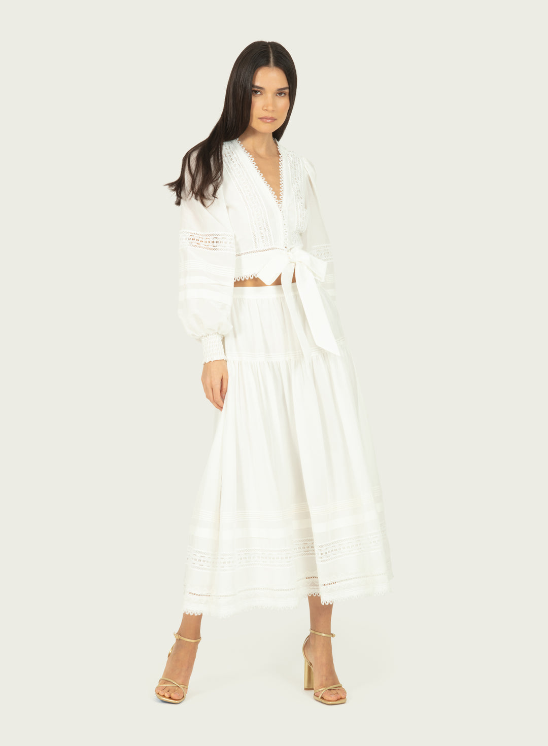 Oriana Skirt - Cotton Silk with Embroidery