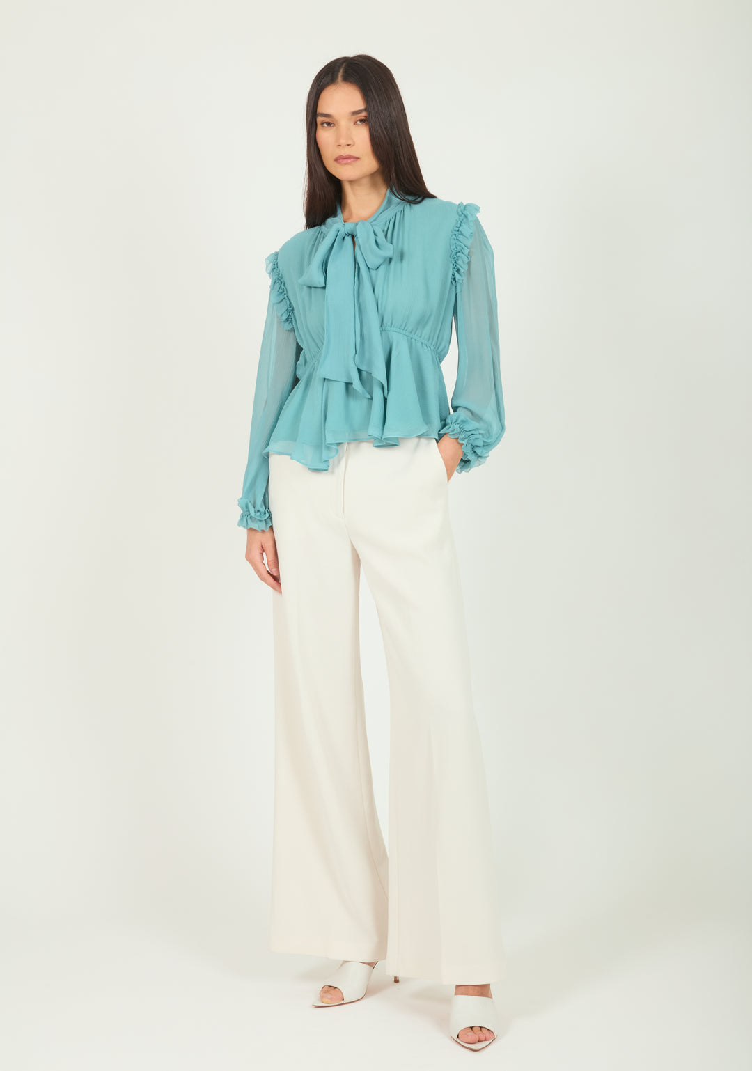 Camila Blouse - 100% Silk Crinkle Chiffon