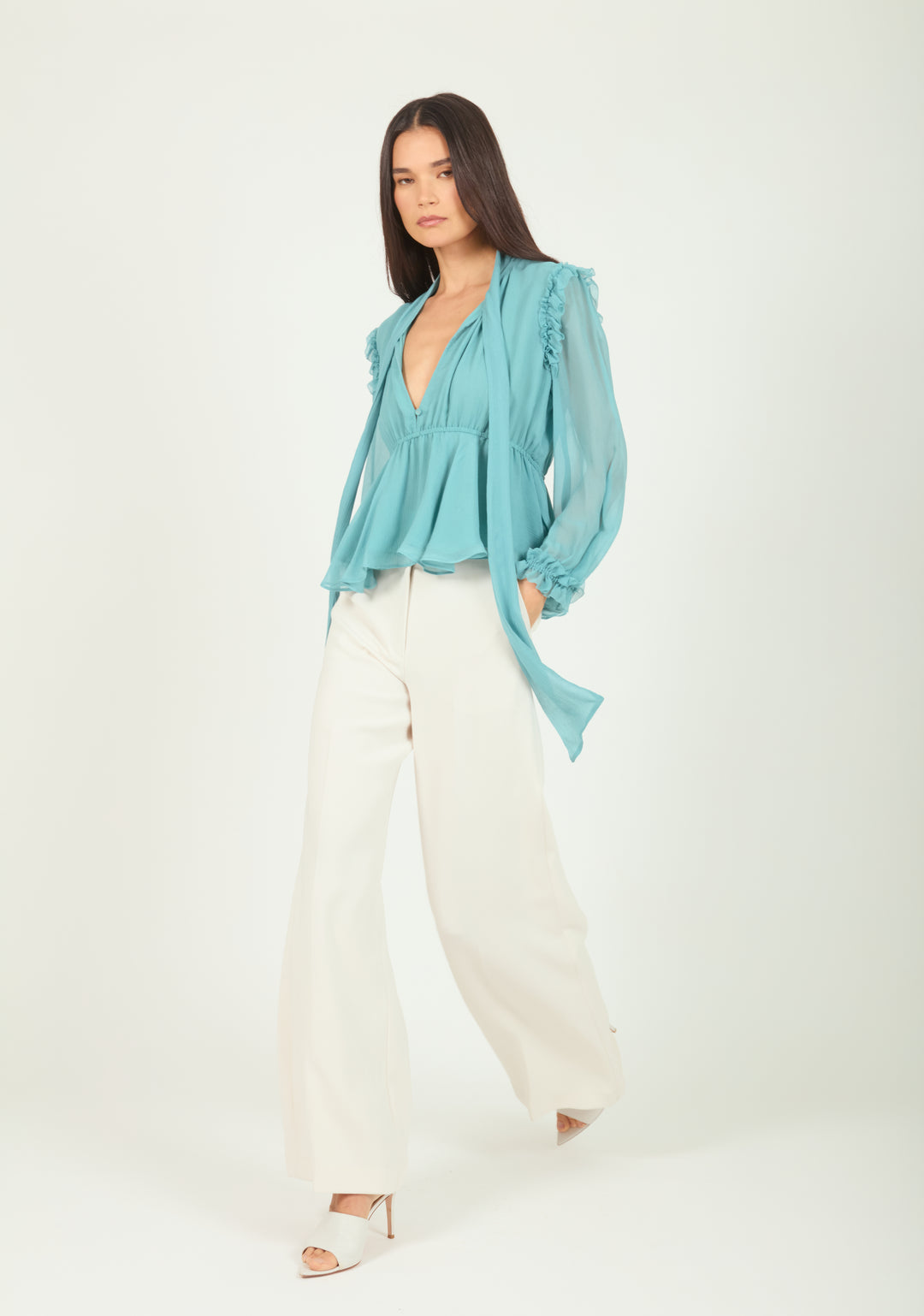 Camila Blouse - 100% Silk Crinkle Chiffon