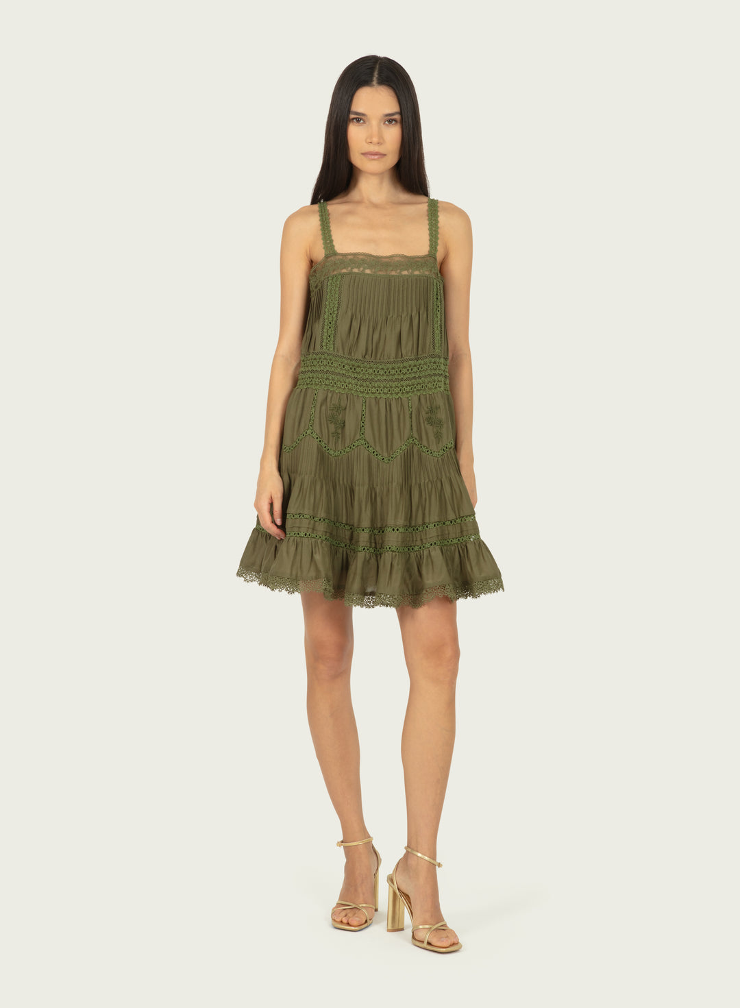 Jacques Dress - Hunter Green - Cotton Silk with Lace