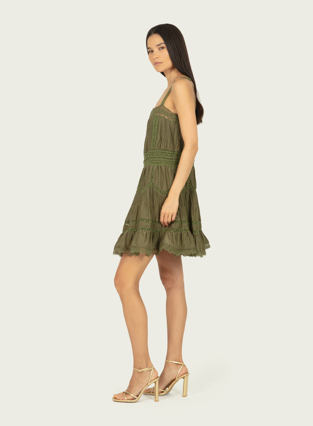 Jacques Dress - Hunter Green - Cotton Silk with Lace