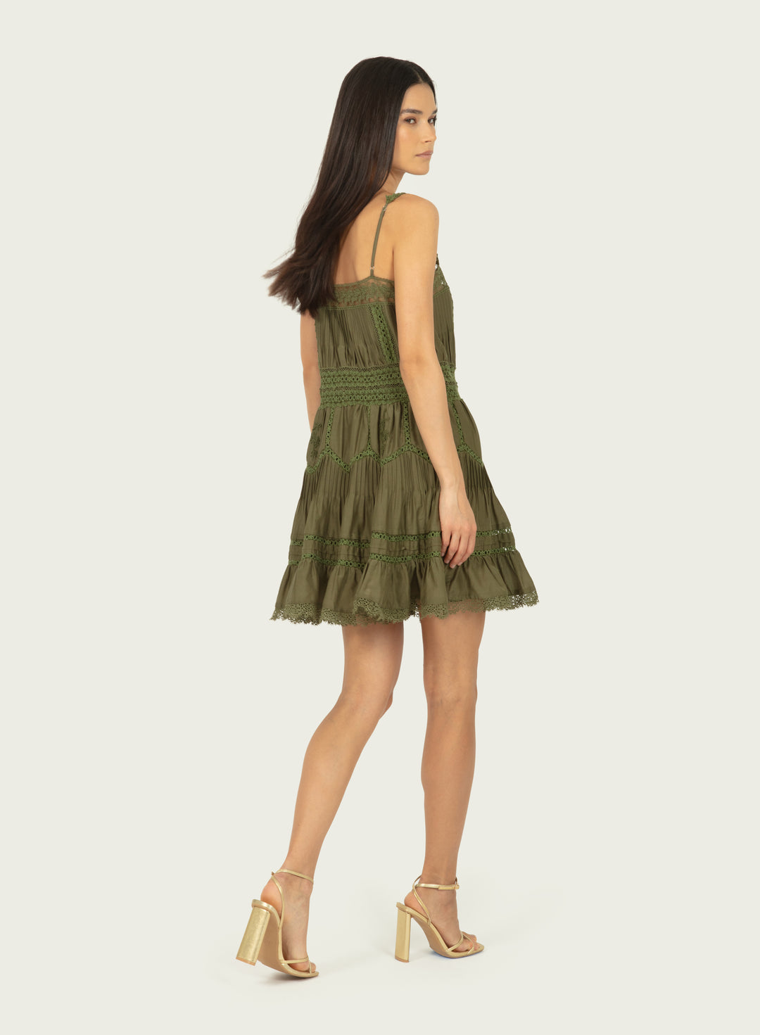 Jacques Dress - Hunter Green - Cotton Silk with Lace